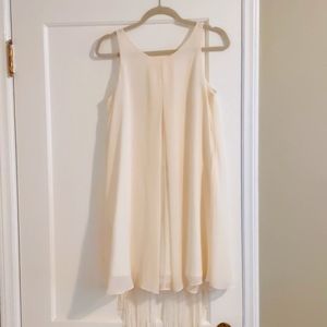 BCBG Generation White/Cream back fringe dress
